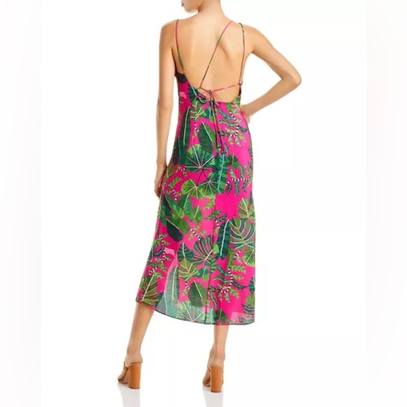 FARM Rio Leaves Asymmetric Midi Dress Size L - Picture 5 of 8